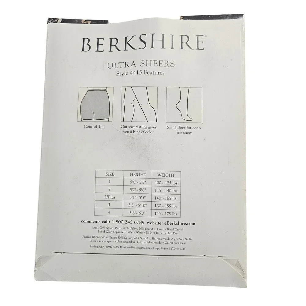 Berkshire Ultra Sheer Control Top Pantyhose Sandalfoot 3 Ivory 4415 NWT